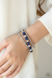 Paparazzi Go With The GLOW - Blue - Cat's Eye Stone - Set of 3 Bracelets