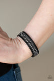 Paparazzi Crunch Time Black Wrap Bracelet