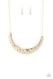 Paparazzi Impressive -Gold Necklace with matching earrings
