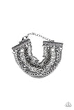 Paparazzi Metallic Horizon - Black - Gunmetal and Silver Chains - Bracelet