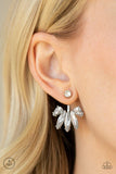 Paparazzi Stunningly Striking - White Post Earring - The Jewelry Box Collection 