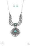 Paparazzi Santa Fe Solstice - Blue Turquoise Stone - Necklace - Fashion Fix Exclusive October 2019