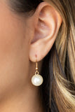 Paparazzi Welcome To Wall Street Gold  White Pearl necklace and Matching Earrings