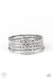 Paparazzi Tribal Tycoon - Silver - Bangles - GORGEOUS Set of 5 Bracelets - Fashion Fix Exclusive November 2019