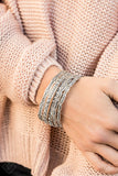 Paparazzi Tribal Tycoon - Silver - Bangles - GORGEOUS Set of 5 Bracelets - Fashion Fix Exclusive November 2019