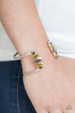 Paparazzi Glam Power - Multi- Marquise Cut brass and Hematite Rhinestones - Cuff Bracelet