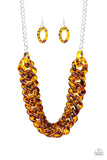 Paparazzi Comin In HAUTE - Brown Acrylic Necklace