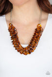 Paparazzi Comin In HAUTE - Brown Acrylic Necklace