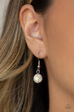 Paparazzi Sahara Royal - White Stones - Hammered, Studded, Embossed - Necklace and matching Earrings