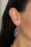 Paparazzi Lion Den - Purple Beads - Studded Silver Frames - Necklace and matching Earrings