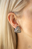 Paparazzi Rebel Rapture - Silver Clip on Earrings