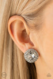 Paparazzi Diamond Duchess - White Post Earring - The Jewelry Box Collection 