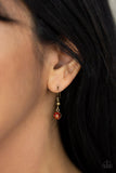 Paparazzi A Good TALISMAN Is Hard To Find - Brown Gem - Necklace and matching Earrings - The Jewelry Box Collection 