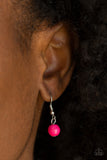 Paparazzi Santa Fe Garden - Pink Stone - Silver Pendant - Necklace and matching Earrings