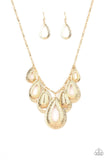 Paparazzi Teardrop Tempest - Gold Necklace - The Jewelry Box Collection 