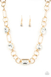 Paparazzi Urban District -Gold Necklace with matching earrings