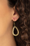 Paparazzi Teardrop Tempest - Brass necklace - The Jewelry Box Collection 