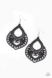 Paparazzi If You WOOD Be So Kind - Black Earring - The Jewelry Box Collection 