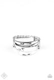 Paparazzi Behind The SHEEN Silver Ring Fashion Fix January 2020 - The Jewelry Box Collection 