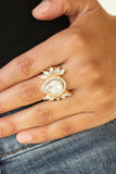 Paparazzi Really Regal - Gold - White Teardrop Rhinestones - Ring