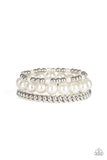 Paparazzi A PEARL-fect Ten - white Pearl bracelet - The Jewelry Box Collection 