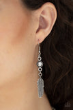 Paparazzi Fierce in Feathers - Silver - Feather Charms Dangle - Necklace & Earrings