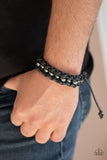 Paparazzi Motor Pool - Black Urban Bracelet - The Jewelry Box Collection 