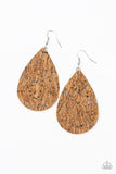 Paparazzi CORK It Over - Silver Earring - The Jewelry Box Collection 
