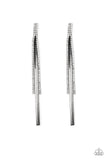 Paparazzi Flavor of the SLEEK - Black - White Rhinestones - Gunmetal Chains - Post Earrings