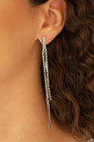 Paparazzi Flavor of the SLEEK - Black - White Rhinestones - Gunmetal Chains - Post Earrings