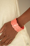 Paparazzi Retro Ruffle - Orange Acrylic bracelet - The Jewelry Box Collection 