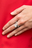 Paparazzi Center Stage Shimmer - White Rhinestones - Ring - Trend Blend / Fashion Fix March 2020