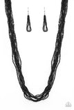 Paparazzi Congo Colada - Black Seedbead Necklace - The Jewelry Box Collection 