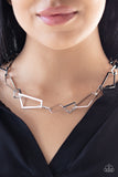 Paparazzi Shattering Records Silver Necklace