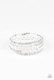 Paparazzi Glam-ified Fashion - White Bracelet - The Jewelry Box Collection 