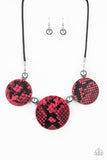 Paparazzi Viper Pit - Pink Animal Print Necklace - The Jewelry Box Collection 