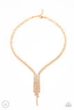 Paparazzi Double The Diva - Gold Necklace with matching earrings