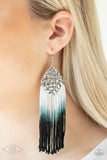 Paparazzi Dip In - Black Ombre Tassel Fringe Earring