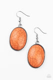 Paparazzi Serenely Sediment - Orange Earring - The Jewelry Box Collection 