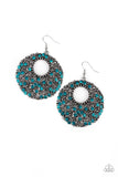 Paparazzi Starry Showcase - Blue Rhinestone Earrings - The Jewelry Box Collection 