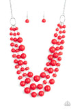 Paparazzi Everyone Scatter! - Red Necklace - The Jewelry Box Collection 