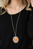 Paparazzi Oh My Medallion - Orange Necklace