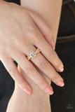 Paparazzi Prim and Proper - Gold - White Rhinestones - Dainty Band Ring
