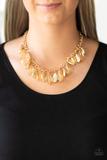 Paparazzi Fringe Fabulous - Gold - Necklace and matching Earrings