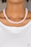Paparazzi Put On Your Party Dress Pink Pearls Rhinestone Necklace and matching Earrings