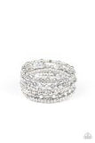 Paparazzi ICE Knowing You - Silver - Glittery Rhinestones, Silver Stretchy Bracelet