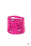Paparazzi Dont Stop BELIZE-ing - Pink Wood Bracelet - The Jewelry Box Collection 