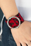 Paparazzi Asking FUR Trouble Red Earrings - The Jewelry Box Collection 