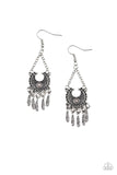 Paparazzi Fabulously Feathered - Silver Earring - The Jewelry Box Collection 