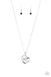 Paparazzi Mom Moments - Black Silver Necklace and Matching earrings